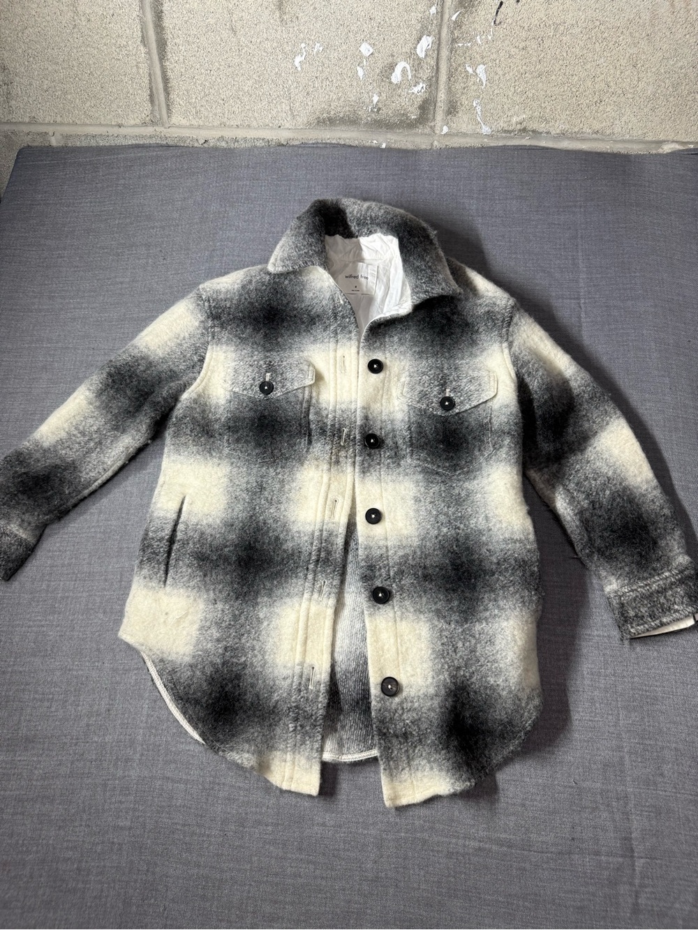 Wilfred Black and White Plaid Wool Shacket
